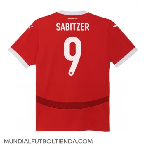 Camiseta Austria Marcel Sabitzer #9 Primera Equipación Replica Eurocopa 2024 para mujer mangas cortas